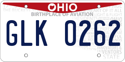 OH license plate GLK0262