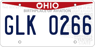 OH license plate GLK0266