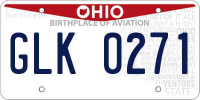 OH license plate GLK0271