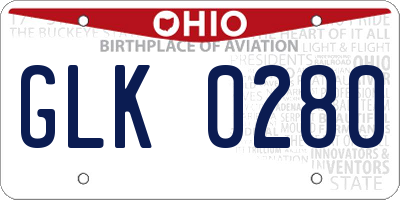 OH license plate GLK0280