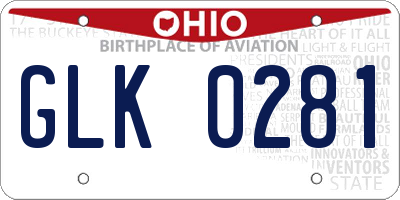 OH license plate GLK0281