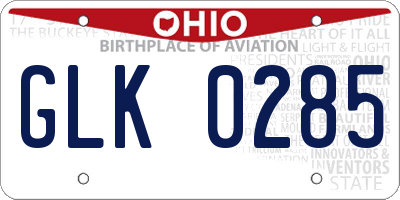 OH license plate GLK0285