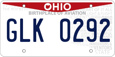 OH license plate GLK0292