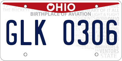 OH license plate GLK0306