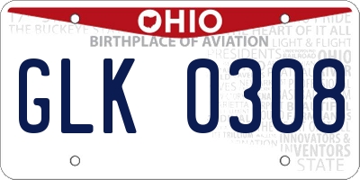 OH license plate GLK0308
