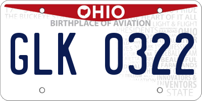 OH license plate GLK0322