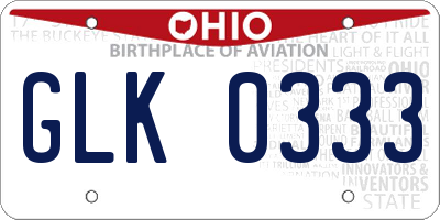 OH license plate GLK0333