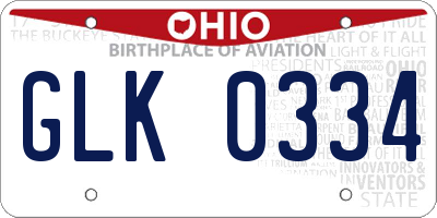OH license plate GLK0334