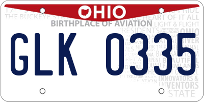 OH license plate GLK0335