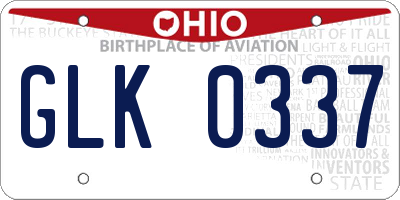 OH license plate GLK0337