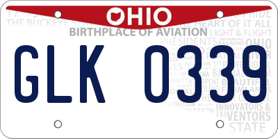 OH license plate GLK0339