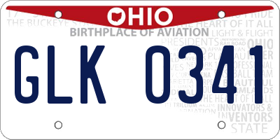 OH license plate GLK0341