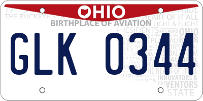 OH license plate GLK0344