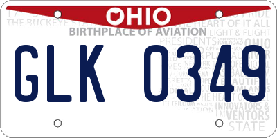OH license plate GLK0349