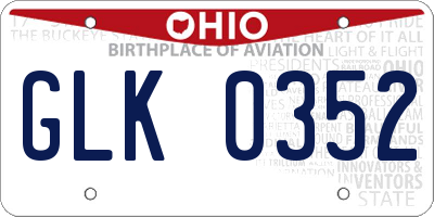 OH license plate GLK0352