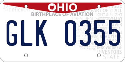 OH license plate GLK0355