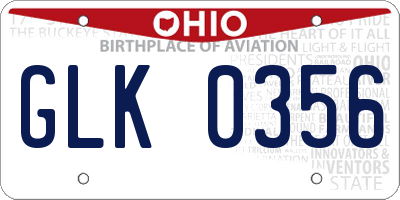 OH license plate GLK0356