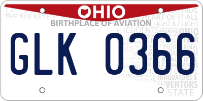 OH license plate GLK0366