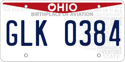 OH license plate GLK0384
