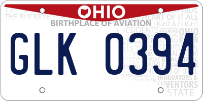 OH license plate GLK0394
