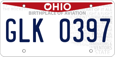 OH license plate GLK0397