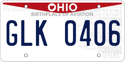 OH license plate GLK0406