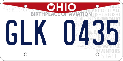 OH license plate GLK0435