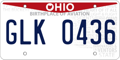 OH license plate GLK0436