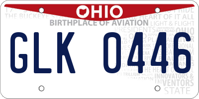 OH license plate GLK0446