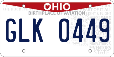 OH license plate GLK0449