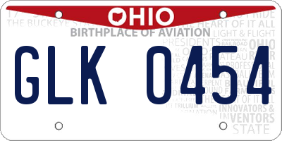 OH license plate GLK0454