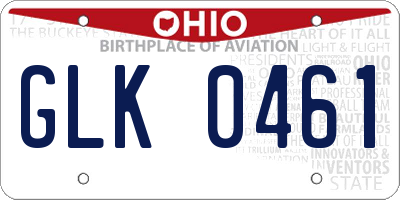 OH license plate GLK0461