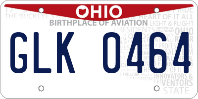OH license plate GLK0464