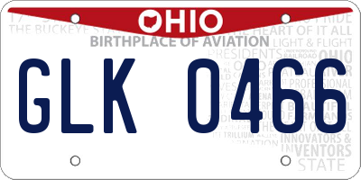 OH license plate GLK0466