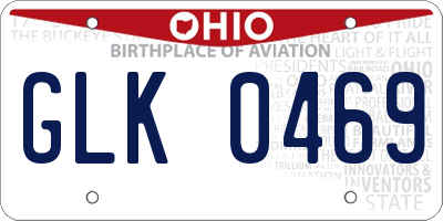 OH license plate GLK0469