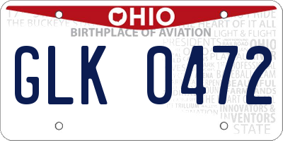 OH license plate GLK0472