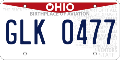 OH license plate GLK0477