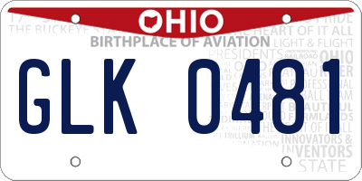 OH license plate GLK0481