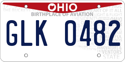 OH license plate GLK0482