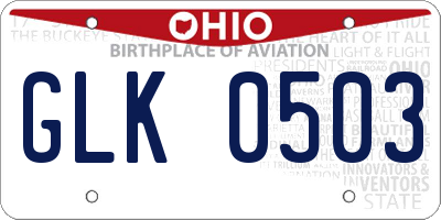 OH license plate GLK0503