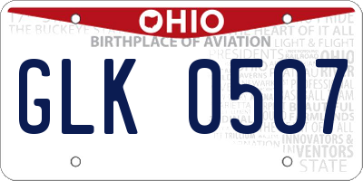 OH license plate GLK0507