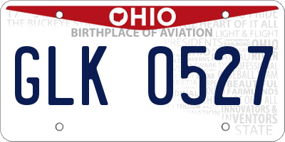 OH license plate GLK0527