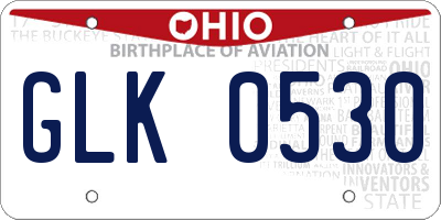 OH license plate GLK0530