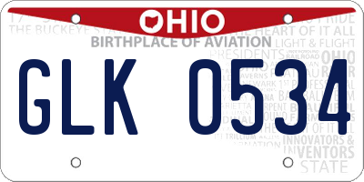 OH license plate GLK0534