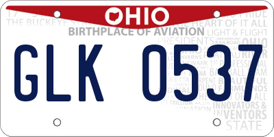 OH license plate GLK0537