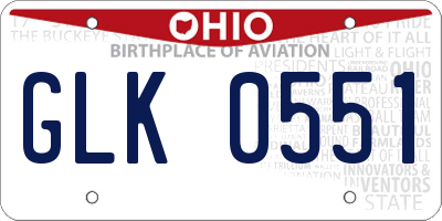 OH license plate GLK0551