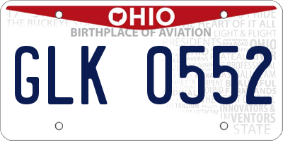 OH license plate GLK0552