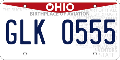 OH license plate GLK0555