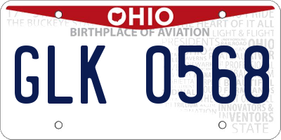 OH license plate GLK0568
