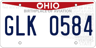 OH license plate GLK0584